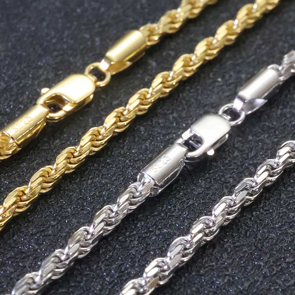 925 Sterling Silver Chain Necklace Men - ESKEEM 3 ミリメートル/5 ミリメートル男性女性 PVD ​​18