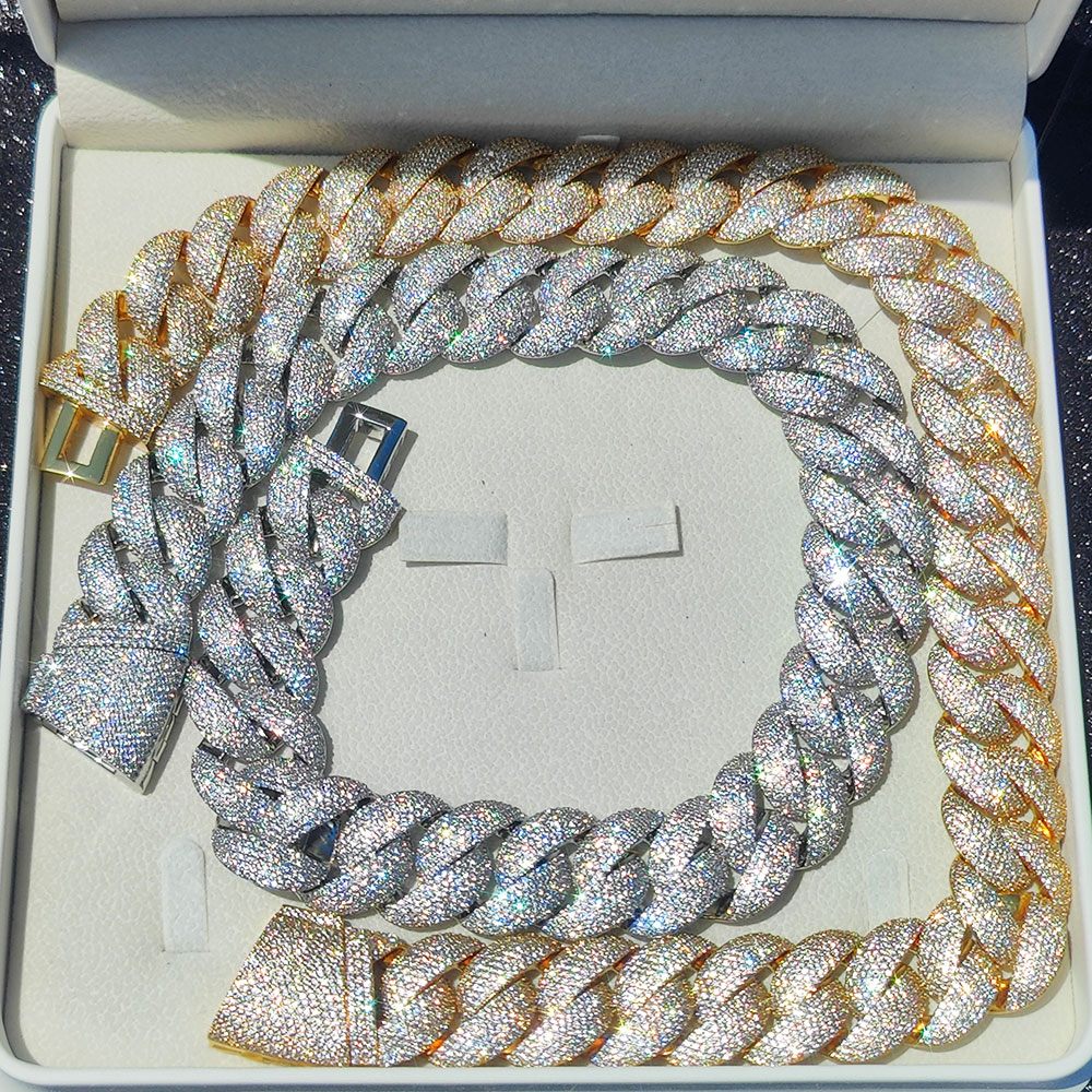 ラグジュアリー24MM 6列クラスター5Aダイヤモンドフルア - Cuban Link Chain 12Mm のレビューと価格