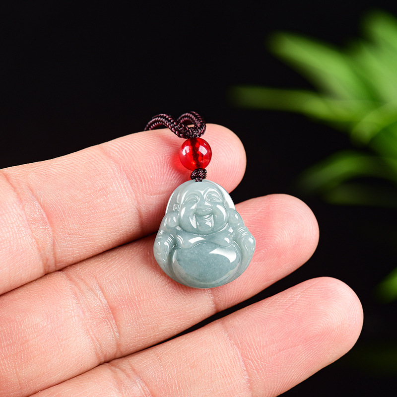 ミャンマー翡翠観音仏ペンダントネックレスヴィンテージ天然宝石 - Necklaces のレビューと価格