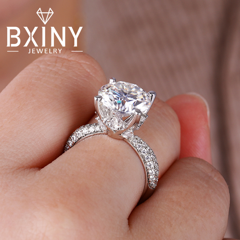 BXINY D カラー 5CT モアッサナイトリング S92 - Moissanite Engagement Ring 1 Carat のレビューと価格