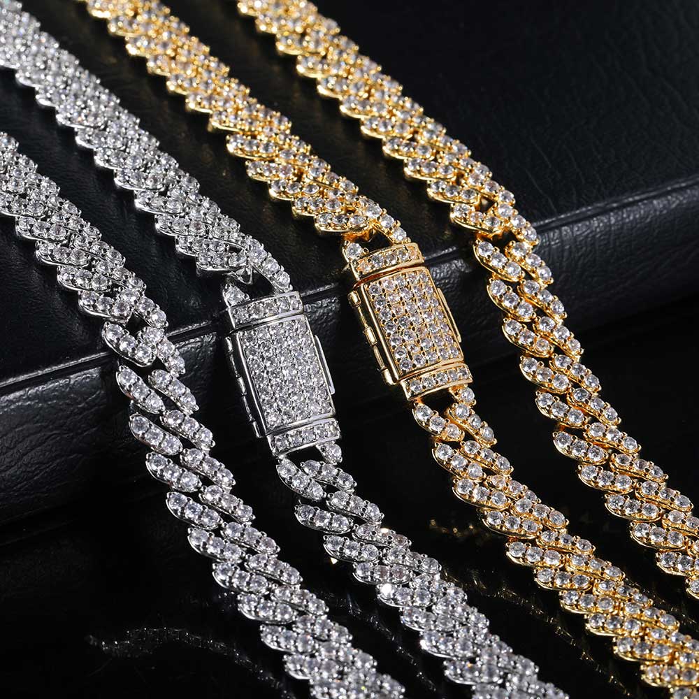 8MM1列ジルコンレディースネックレス アイスアウトメンズA - Cuban Link Chain 12Mm のレビューと価格