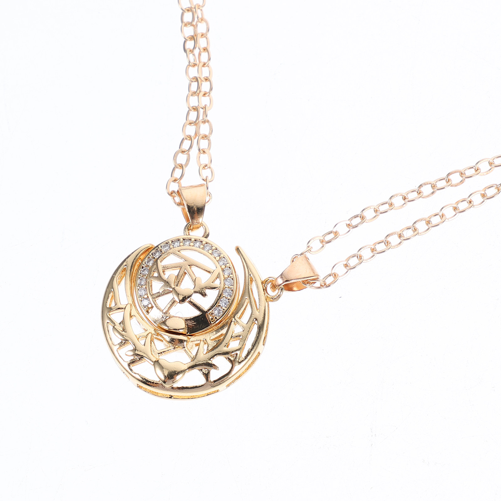 カップル向けの太陽と月のネックレス1組。磁石で連結できる合金 - Magnetic Couple Matching Necklaces のレビューと価格