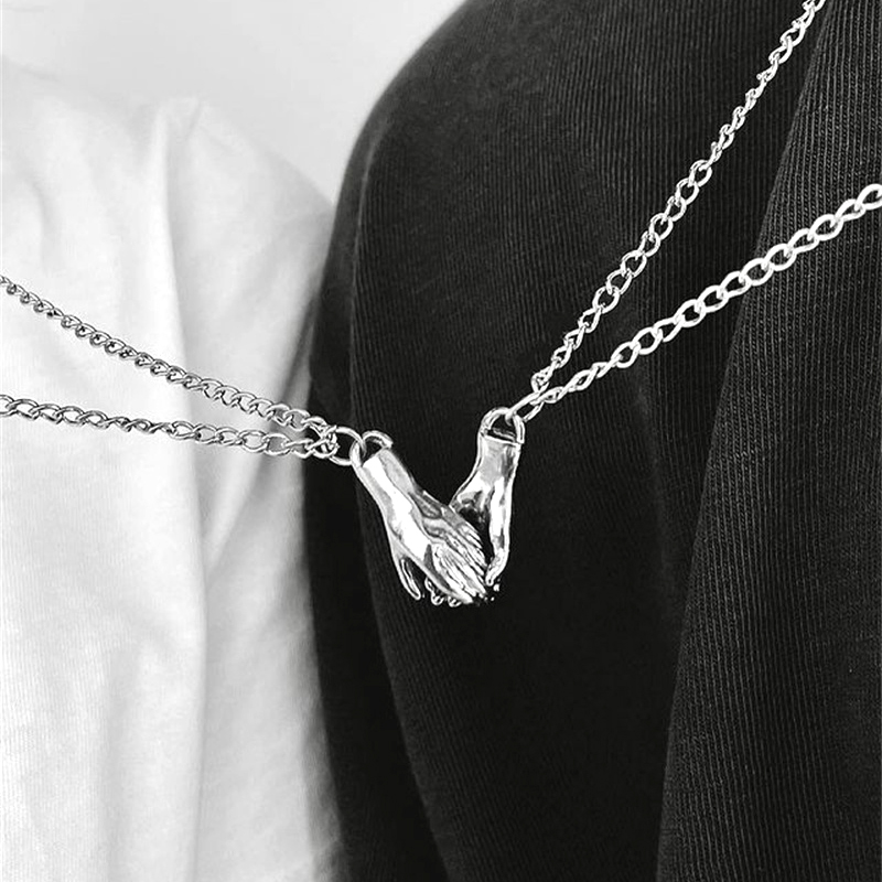 2個セット カップルお揃いネックレス シルバー マグネット式 - Magnetic Couple Matching Necklaces のレビューと価格