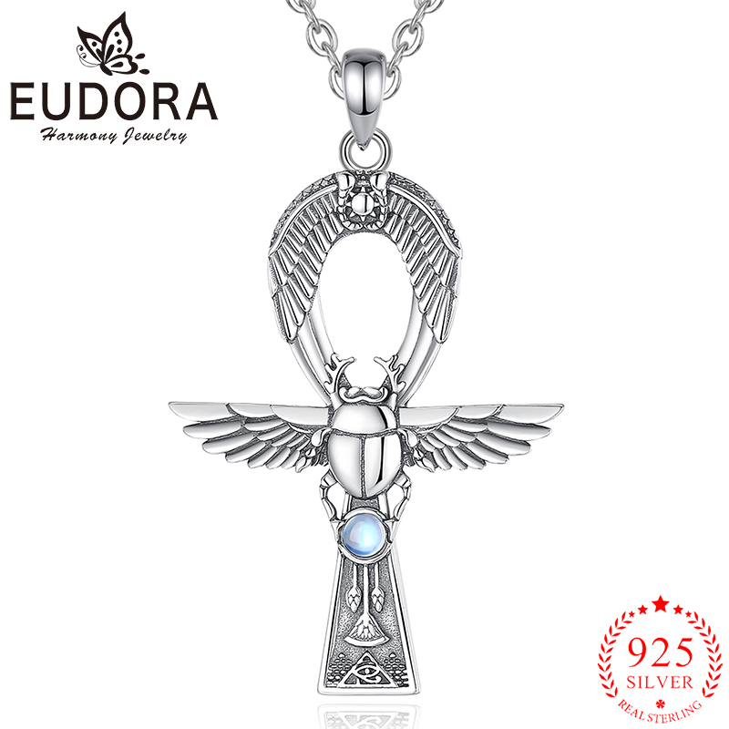 Eudora-男性と女性のための古代エジプトのアンクルネック - 925 Sterling Silver Chain Necklace Men のレビューと価格