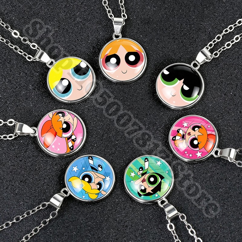 かわいいパワーパフ・ガールズキュートネックレス、漫画風クリエ - Anime Pendant Necklace のレビューと価格