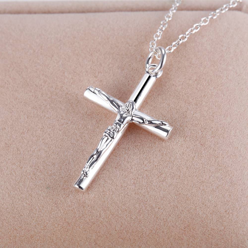 新しい 925 スターリングシルバーネックレスクロス男性女性 - 925 Sterling Silver Chain Necklace Men のレビューと価格