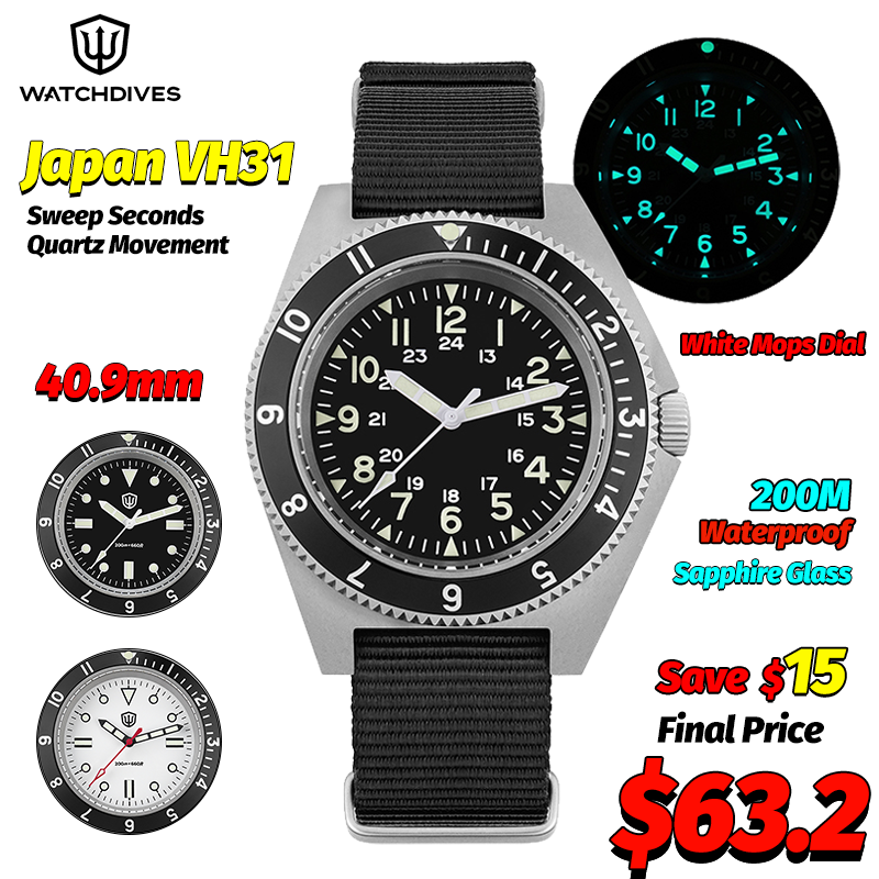 Watchdives WD1972 クォーツ時計サファイア夜 - Watch Accessories のレビューと価格