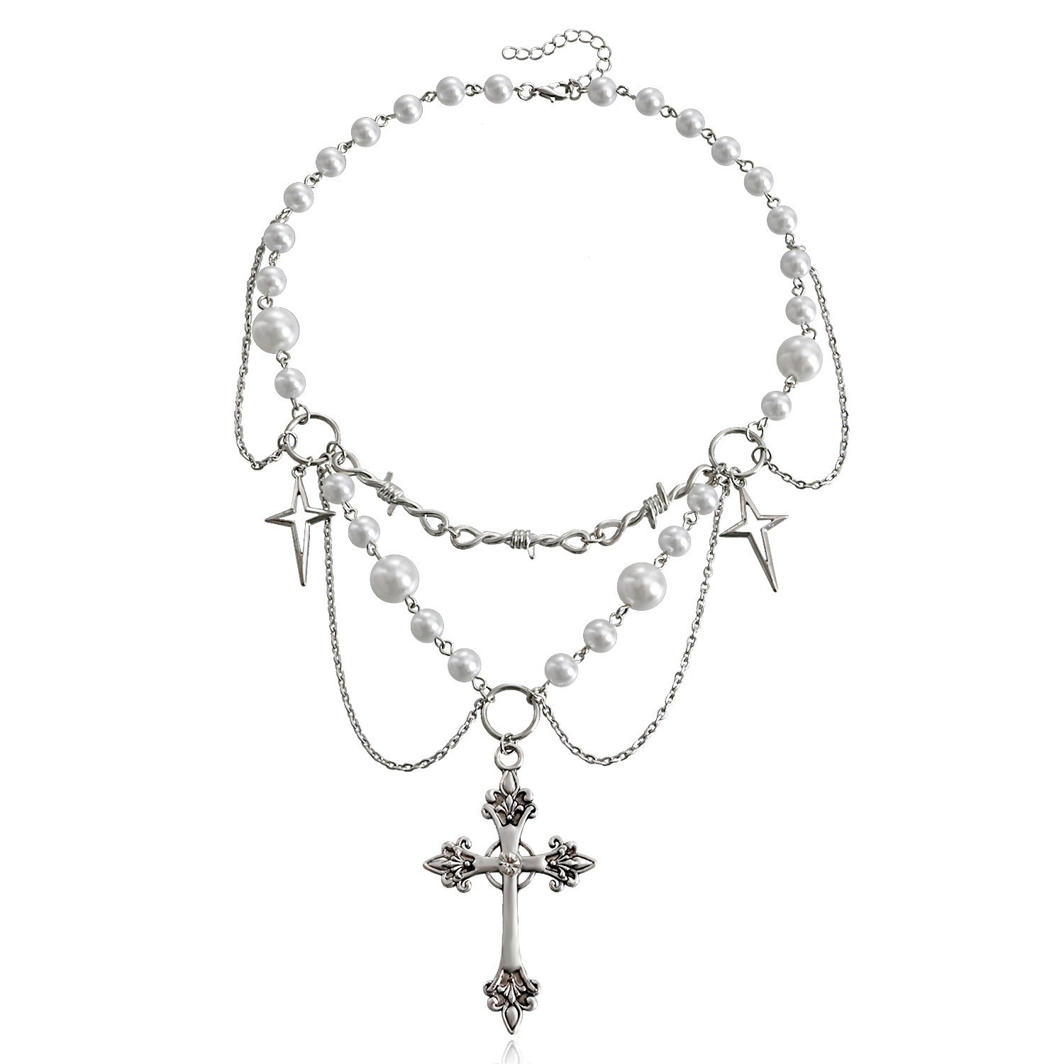 女性のためのバタフライハートパールネックレス,ヴィンテージゴ - Pearl Choker Necklace Vintage のレビューと価格