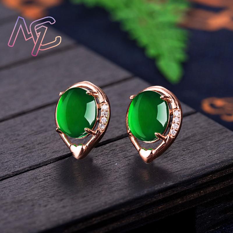 天然翡翠の花のイヤリング,石のイヤースタッド,お守り,ピンク - Earrings のレビューと価格
