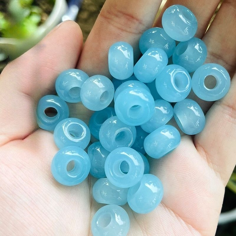 10個入り 天然の海藍色の宝石ビーズ 大穴タイプ DIYブレ - Earrings のレビューと価格