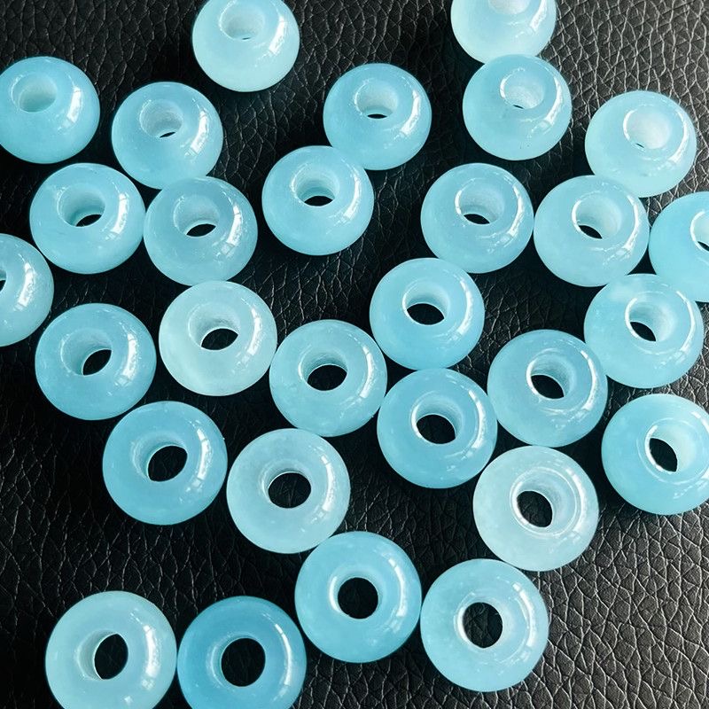 10個入り 天然の海藍色の宝石ビーズ 大穴タイプ DIYブレ - Earrings のレビューと価格